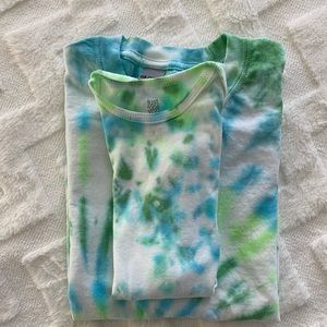Daddy and son set. Adult Large T-shirt & 24 month onsie tie dye
